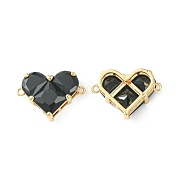 Brass Pave Cubic Zirconia Connector Charms KK-L208-04G-01