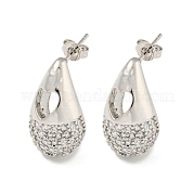 Серьги-гвоздики из латуни с цирконием EJEW-Q799-02A-P
