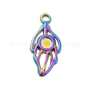 Ion Plating(IP) 304 Stainless Steel Pendant Cabochon Settings STAS-F282-13P