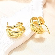 Серьги-кольца из латуни EJEW-A056-09G