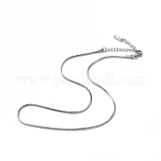 304 Stainless Steel Round Snake Chain Necklace for Men Women NJEW-K245-012C