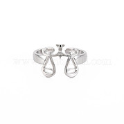 304 Stainless Steel 12 Constellations/Zodiac Signs Open Cuff Ring for Women RJEW-S405-156P-B