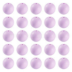 Cuentas de silicona ecológicas de grado alimenticio 50pcs, redondo, ciruela, 15mm, agujero: 2 mm