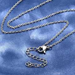 Collana a catena in acciaio inossidabile 304 anti-ossidazione, con chiusure moschettone, colore acciaio inossidabile, 17.9 pollice (45.5 cm), 1.6mm