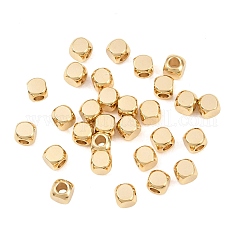 Perline distanziatrici in acciaio inossidabile 304, cubo, oro, 4x4x4mm, Foro: 2 mm