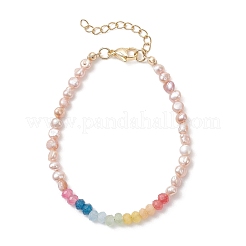 Chakra-Armbänder aus natürlichem malaysischem Jade und Perlen für Damen&nbsp;BJEW-JB13077