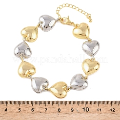 Herzförmige Armbänder aus Messing mit Gliederkette für Damen&nbsp;BJEW-K248-04G