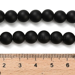 Natürliche schwarze Onyxperlenstränge (gefärbt und erhitzt).&nbsp;X-G-Z024-01B-01