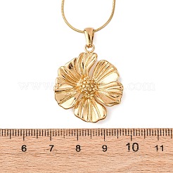 Colliers à chaîne serpent avec pendentif fleur en acier inoxydable 304 pour femmes&nbsp;NJEW-F354-11B-G