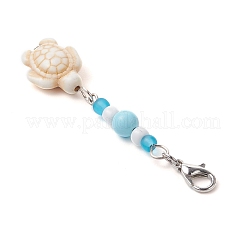 3 pz ciondolo con ciondolo in turchese sintetico a tema oceano e perline di vetro decorazioni&nbsp;HJEW-JM03155