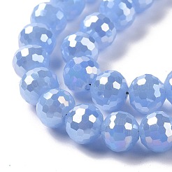 Chapelets de perles en verre d'imitation jade électrolytique&nbsp;GLAA-E036-12-M