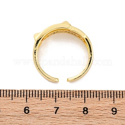 Mikropavé-Manschettenringe aus klarem Zirkonia aus Messing für Damen&nbsp;RJEW-U043-14G