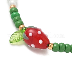 Bracelets tressés en perles de rocaille en verre et perles de verre lampwork pour femmes&nbsp;BJEW-MZ00212-03