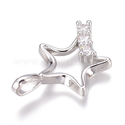 Pendentifs en laiton zircon cubique transparent&nbsp;ZIRC-O035-25P