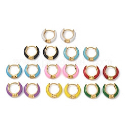 Pendientes de aro de esmalte con revestimiento iónico (IP)&nbsp;EJEW-G344-02G