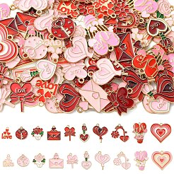 40 pz 10 stili di pendenti in lega smaltata a tema San Valentino&nbsp;ENAM-YW0008-63A