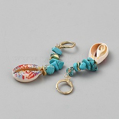 Orecchini a leva a forma di conchiglia in lega&nbsp;EJEW-WH0004-194E
