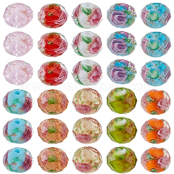 30pcs 10 Farben handgemachte Goldsand-Bunte Malereiperlen&nbsp;LAMP-PA0001-35