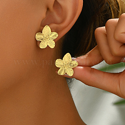 Stilvolle 201 Edelstahl gestreifte Blumen Ohrstecker&nbsp;LS-CN5900-2