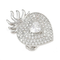 Anneaux de manchette en laiton micro pave zircone cubique&nbsp;RJEW-P155-04B-P