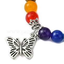 Braccialetti elasticizzati chakra con pietre miste naturali e sintetiche&nbsp;BJEW-JB09859-02