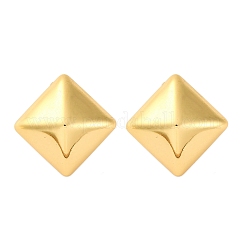 Pendientes de botón de acero inoxidable 304 con forma de rombo para mujer&nbsp;EJEW-A125-74G