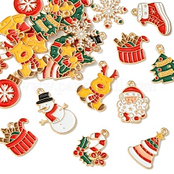 24 pendentifs en alliage émaillé sur le thème de Noël&nbsp;ENAM-FS0002-20