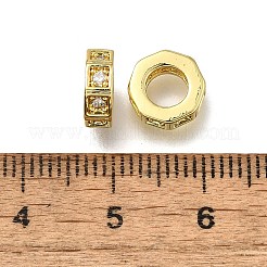 Messing Micro Pave klare Zirkonia europäische Perlen&nbsp;LS-ZIRC-I070-091G