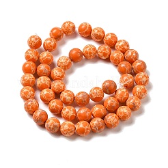 Brins de perles teintes en jaspe impérial synthétique&nbsp;G-P507-01A-05