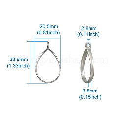 Pendenti con castone a forma di cremagliera in lega aperta sul retro&nbsp;PALLOY-TA0001-09P
