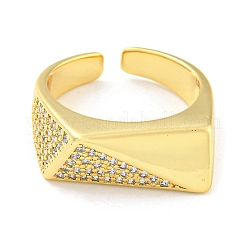 Laiton plaqué en rack avec anneaux de manchette ouverts en zircone cubique transparente&nbsp;RJEW-Q784-18G