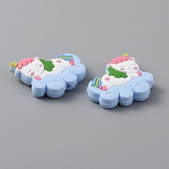 Einhorn mit Wolken-Silikonperlen&nbsp;LS-SIL-SZC0001-06A