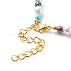Braccialetto collana di perline di semi di conchiglia naturale e vetro&nbsp;SJEW-JS01245