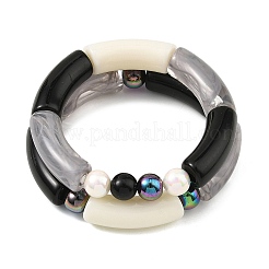 2 bracelet extensible en acrylique opaque&nbsp;BJEW-JB14453