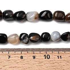 Natürliche schwarze Achat Perlen Stränge&nbsp;G-P601-A15-02
