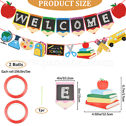 Papierbanner für Willkommen und Schulbedarf&nbsp;DIY-WH0453-42