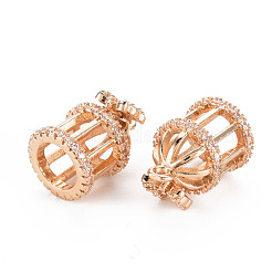 Placage de crémaillère en laiton micro pavé pendentifs en zircone cubique claire&nbsp;X-KK-T060-17-RS
