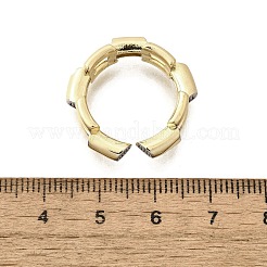 Mikropavé-Manschettenringe aus klarem Zirkonia aus Messing für Damen&nbsp;RJEW-G347-02G