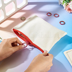 6 borsa portatrucchi fai da te in tela bianca con cerniera per donna&nbsp;AJEW-TA0003-24F