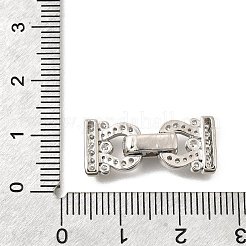 Bogenförmige Faltverschlüsse aus Messing mit Mikropflaster und klaren Zirkonia&nbsp;KK-V008-22P