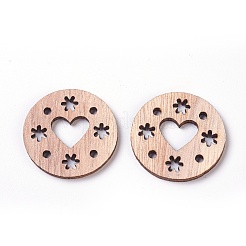 Thème de noël pendentifs en bois non teint&nbsp;WOOD-I003-02