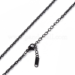 Collana con catena in corda in acciaio inossidabile 304 per uomo e donna&nbsp;NJEW-K245-010D