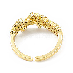 Offener Manschettenring mit klarem Zirkonia-Knoten&nbsp;RJEW-P079-05G