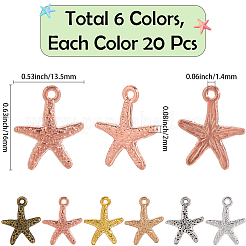 120 pz 6 colori pendenti in lega di stile tibetano&nbsp;FIND-SC0016-22