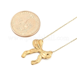 Placcatura ionica (ip) 304 acciaio inossidabile fiocco ciondolo catena cavo collane per le donne&nbsp;NJEW-P320-12A-G