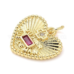 Pendentifs avec zircon cubiques à micro-pavés en laiton&nbsp;KK-Z120-61A-G