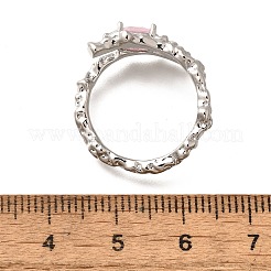 Ovale Manschettenringe aus Messing mit Katzenauge für Damen&nbsp;RJEW-U042-01P
