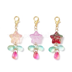 3 pendentif décoratif en forme d'étoile en forme de larme&nbsp;HJEW-JM04132