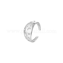 Anelli aperti con polsino in acciaio inossidabile 304 e strass per donna&nbsp;PY5488-2