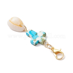 Decorazioni pendenti in turchese sintetico&nbsp;HJEW-JM03645-01